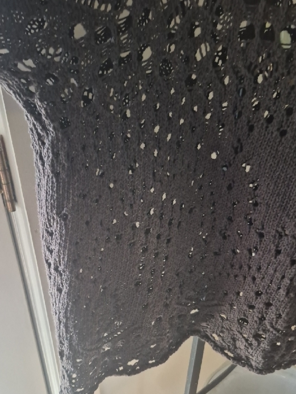 Free People Black Openwork Scoopneck Crochet Sweater - Picture 7 of 11